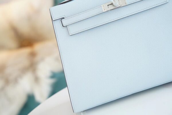 11767f4110d272d God Factory Bags Hermes Kelly Kelly 25CM T0 Blue Brume Epsom Leather Gold/Silver Hardware