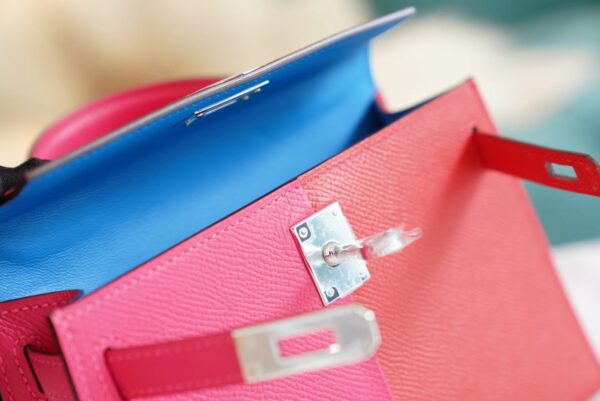 11e1461c8bd0acc God Factory Bags Hermes Mini Kelly II 19CM Three Colors Epsom Leather Silver Hardware