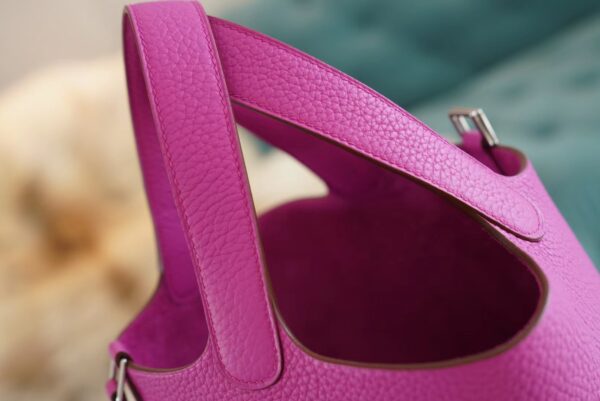11e554a237a2fe5 New Arrival Hermes Picotin18CM Tote Bag 9I Magnolia Clemence Leather Silver Hardware