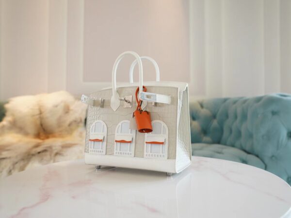 11f3ccc59a723e6 Hermes Birkin House 20CM Four Leathers 01 Blanc/ 8L Beton Silver Hardware