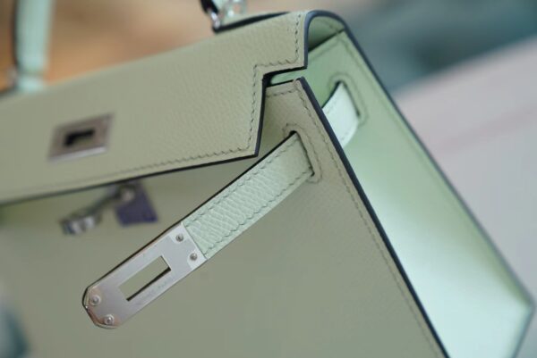 125ed20e936a74b God Factory Bags Hermes Factory 0S Vert Fizz Mini Kelly 19CM Epsom Leather Silver Hardware