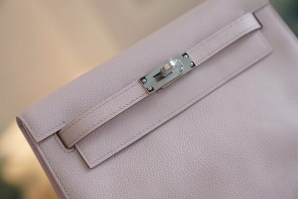 127f1f762dd50ca God Factory Bags Hermes Kelly Danse 22CM 09 Mauve Pale Evercolor Leather Silver Hardware