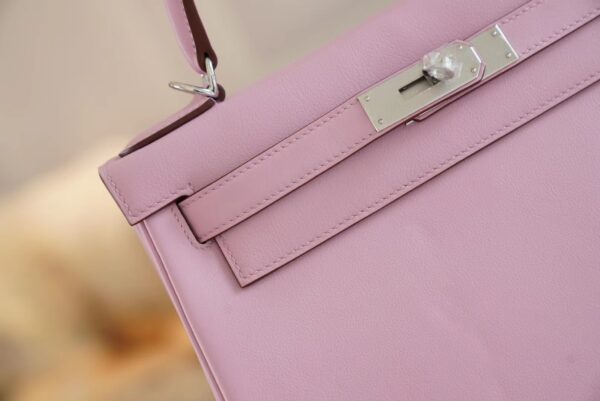128eb23db1757eb Hermes Boutique Kelly Bag28CM X9 Mauve Sylyestre Swift Leather Silver Hardware