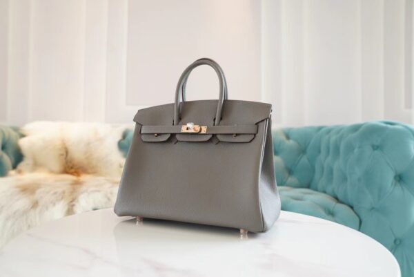 12960ad9ac464ff Hermes Handmade Boutique 8F Etain Togo Leather Birkin25CM Rose Gold Hardware