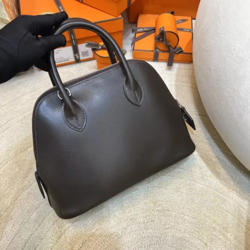 Singapore Kuala Lumpur Hermes Box Leather Bolide 25CM 46 Ebene Silver Hardware