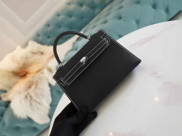 1390d152da40d65 God Factory Bags Hermes CK89 Nior/Brown Inner Chevre Leather Mini Kelly19CM