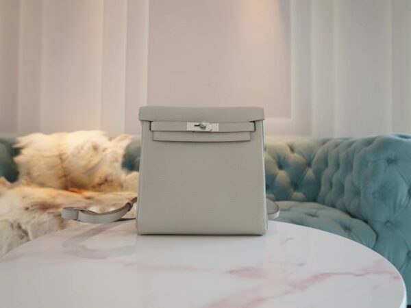 14013c2f91e7772 Hong Kong Hermes Kelly Ado 22cm Clemence 80 Gris Pearl Silver Hardware