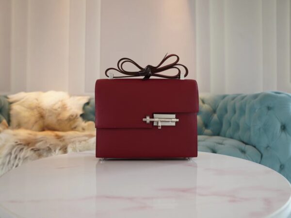 142527f5c4d2012-1 God Factory Bags Hermes Verrou 21CM K1 Rouge Grenade/ Orange Inner Epsom Silver Hardware