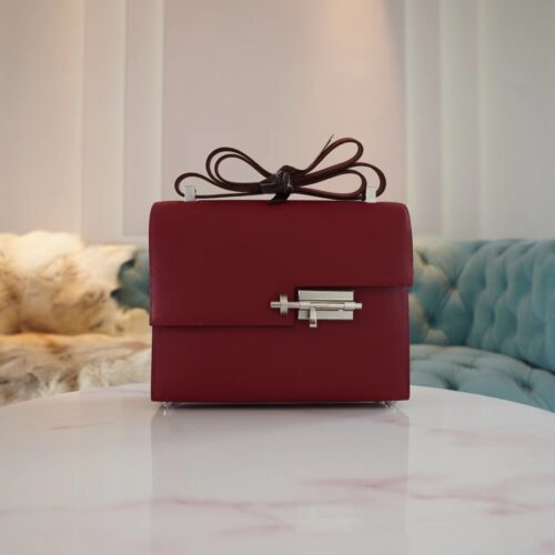 God Factory Bags Hermes Verrou 21CM K1 Rouge Grenade/ Orange Inner Epsom Silver Hardware