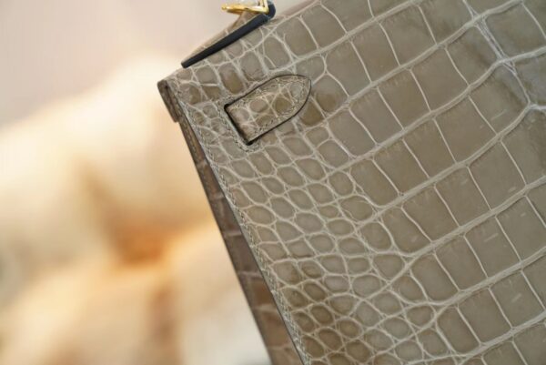 1483bad8d17517a God Factory Bags Hermes CK81 Gris Tourterelle Shiny Aligator Crocodile Kelly28CM Gold Hardware