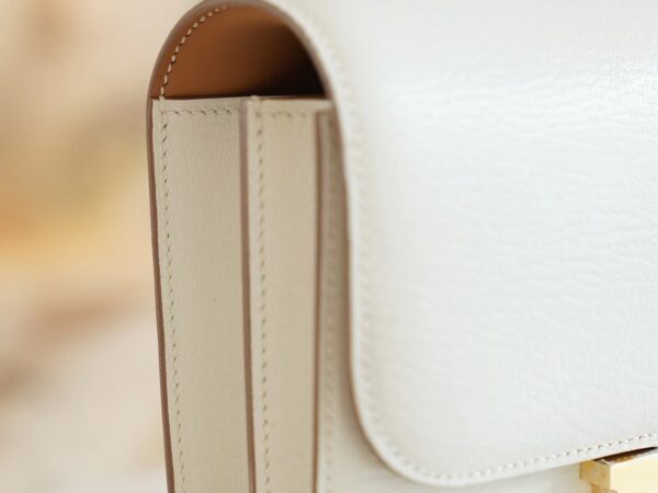 14a64c78c817603 Handmade Hermes Constance 19CM Chevre 0T Mushroom/ 4B Biscuit Gold Hardware