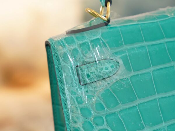 14f24b5b9b485d7 God Factory Bags Hermes Kelly Sellier 25CM O6 Vert Jade HCP Shiny Alligator Gold Hardware