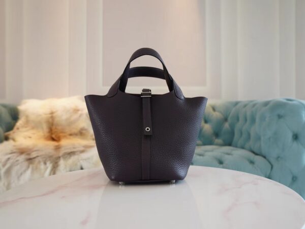 1549c8c0a64598b Hermes Factory Picotin 18CM Clemence 59 Raisin Silver Hardware