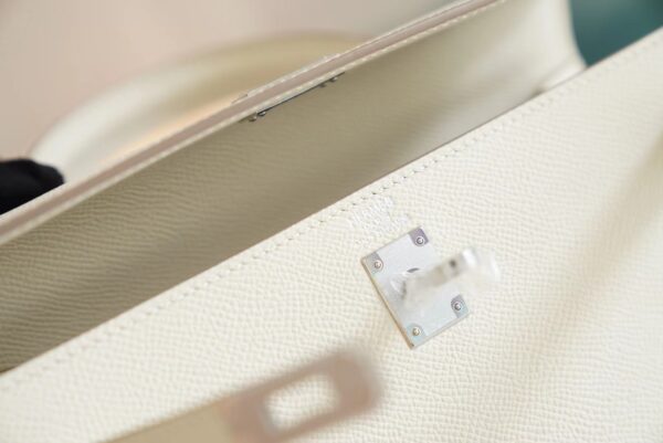 156cc64ad0a16c6 God Factory Bags Factory Hermes Kelly 25CM C10 Craie Epsom Leather Silver Hardware