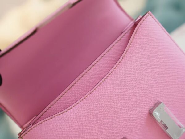 15ee647ce54fad6 God Factory Bags Factory Hermes 5P Pink Epsom Leather Constance Bag19CM Silver Hardware