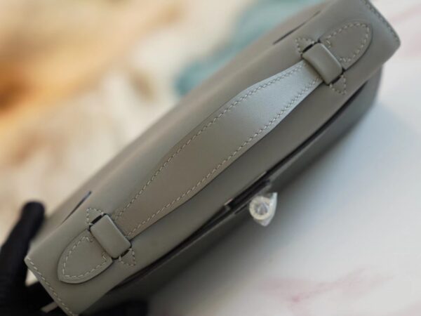 160c93b7d1078c1 God Factory Bags Factory Hermes 0L Gris Meyer Swift Leather Kelly Pochette22cm Silver Hardware