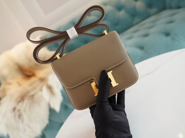 16592ac7e38daf4-1 Full Handmade Hermes Constance14cm C18 Gris Etoupe Epsom Leather Gold Hardware