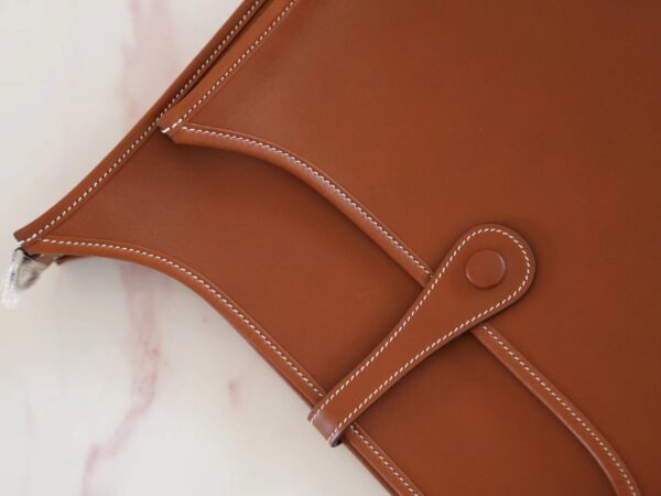 173ba3dbbd0bd51 Hermes Factory Evelyne 29CM Barenia Leather Fauve Silver Hardware