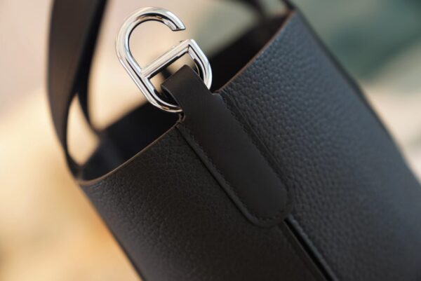 1759da717bfea74 God Factory Bags Hermes In The Loop18CM CK89 Black Clemence Leather Silver Hardware