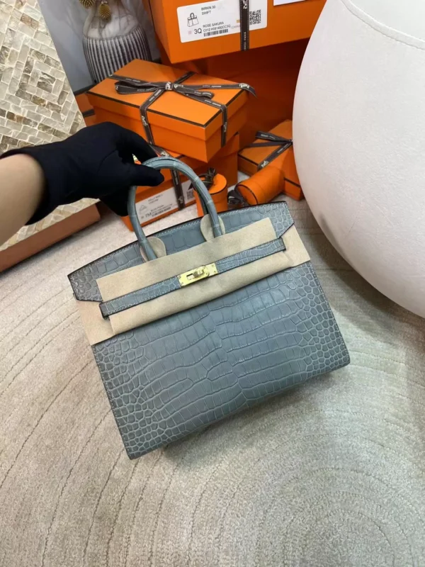 17924ef9e8246ad-jpg Hermes Birkin Sellier 25CM Matte Alligator 0W Gris Neve Gold Hardware
