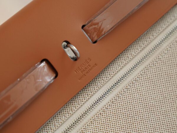 187a113faf45291 God Factory Bags Hermes Herbag 31CM Beige Canvas CK37 Gold Barenia Silver Hardware