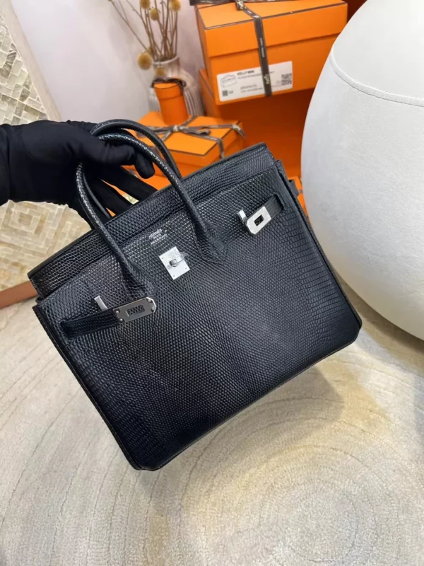 18e7da9b074d7b0-jpg Hong Kong Hermes Birkin 25CM Lizard Leather 89 Noir Silver Hardware