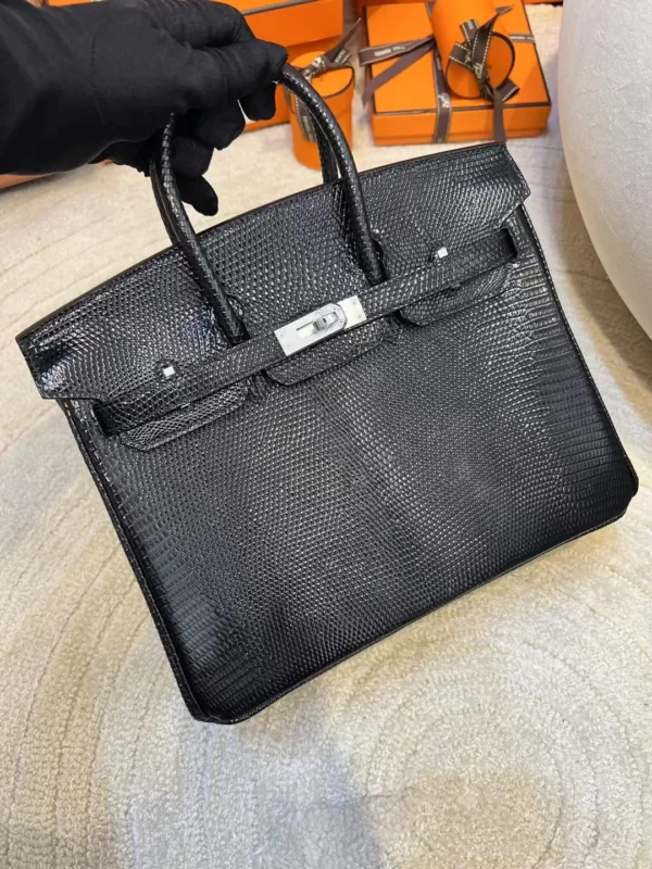 18fc97b8f94493a-jpg Hong Kong Hermes Birkin 25CM Lizard Leather 89 Noir Silver Hardware