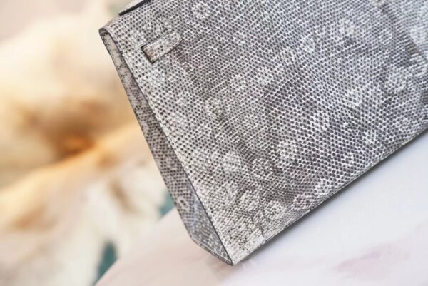 19b59f588381298 God Factory Bags Factory Hermes Kelly 25CM Ombre Lizard Leather Women’s Bag Silver Hardware