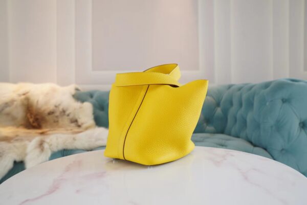1a3be8396b99ce2 New God Factory Bags Hermes Picotin18CM 9O Naples Yellow Clemence Leather Silver Hardware