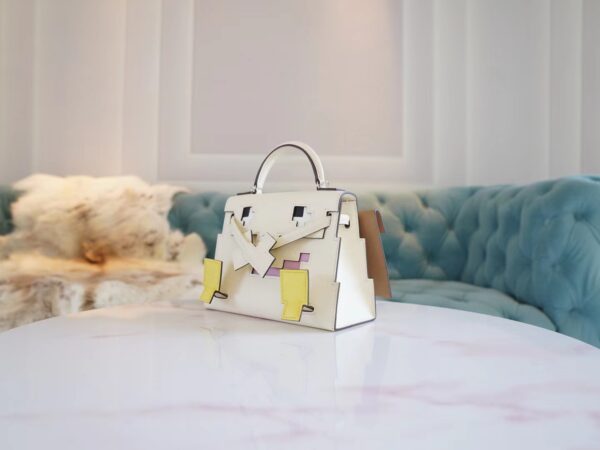 1a5198762cdba66 Wholesale Hermes I2 Nata Epsom Leather Kelly Doll Picto Tote Bag Silver Hardware