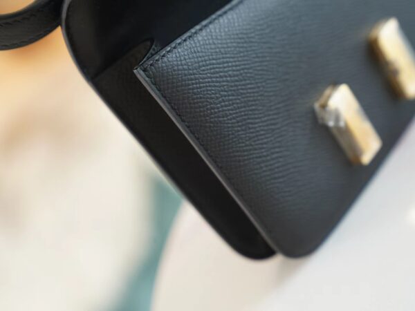 1a684e5871119c2 Full Handmade Hermes CK89 Black Epsom Leather Constance14cm Gold Hardware