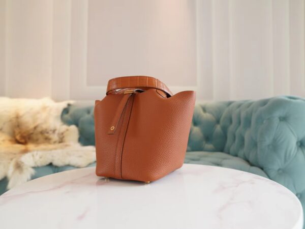 1b919df37e45140 God Factory Bags Factory Hermes 36 Brique Clemence Leather Picotin18CM Touch Gold Hardware