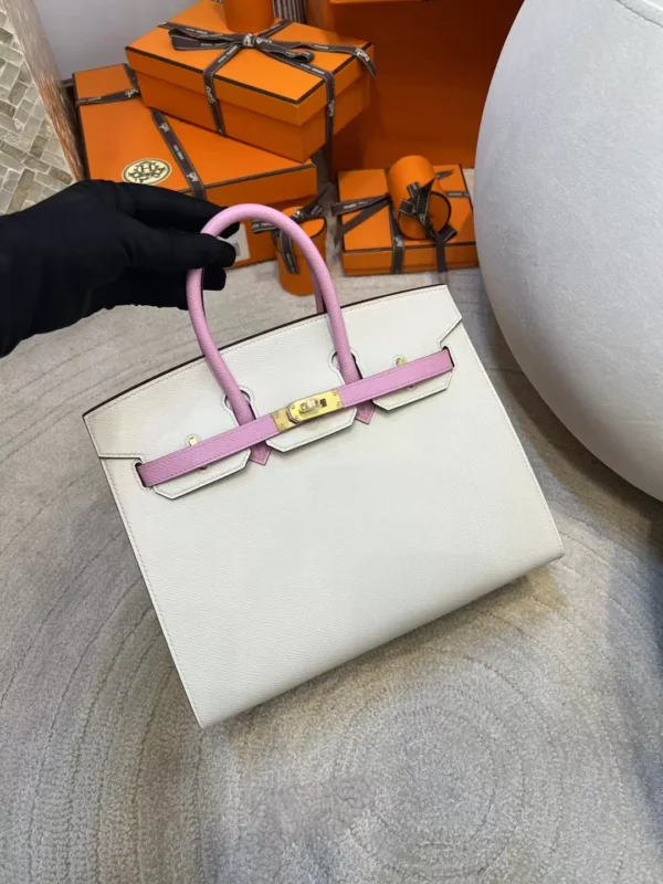 1c67defd5739e89-jpg Hermes Epsom Birkin Sellier 25CM 10 Craie/ X9 Mauve Sylvestre Gold Hardware