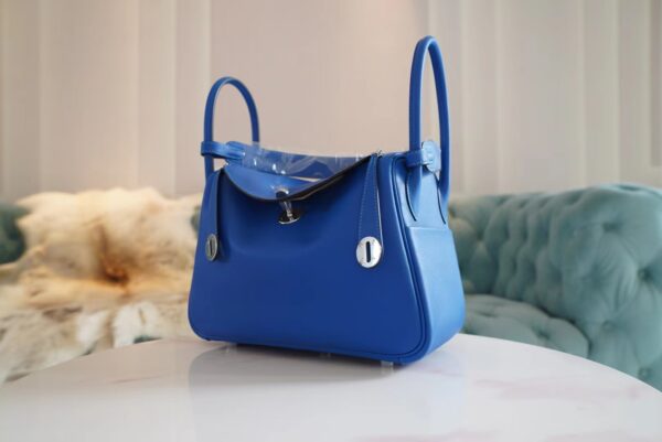 1db5586b58a0423 Wholesale Hermes Blue France Lindy 26CM Swift Leather Silver Hardware