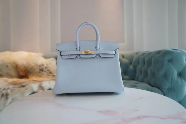 1df26f01a4a22e3-1 Full Handmade God Factory Bags Hermes Birkin 25CM T0 Blue Brume Togo Leather Gold Hardware