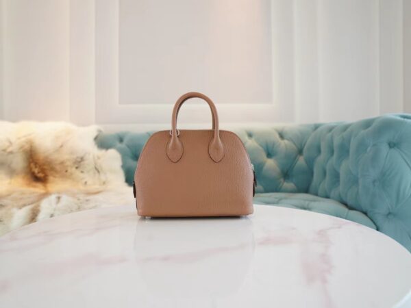 1fbc9482fdb9be7-1 Stock God Factory Bags Factory Hermes 2J Quebracho Chevre Leather Mini Bolide18CM Silver Hardware