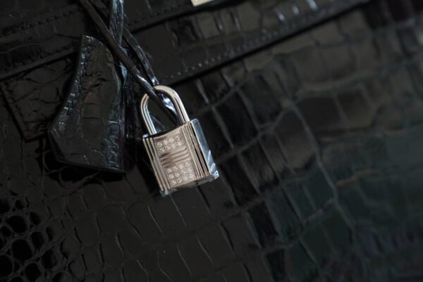203e8d9a11bb3c9 Handmade Hermes Kelly 28CM Shiny Porosus 89 Nior Silver Hardware