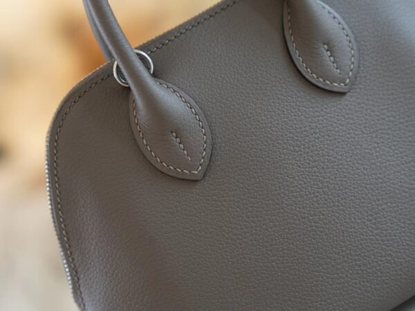 2042f597aff5f9f Discount God Factory Bags Hermes 8F Etain Evercolor Leather Mini Bolide18CM Silver Hardware
