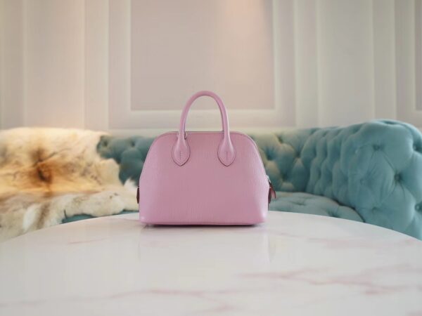 21151b271fd844b-1 God Factory Bags Factory Hermes X9 Mauve Sylyestre Chevre Leather Mini Bolide18CM Silver Hardware