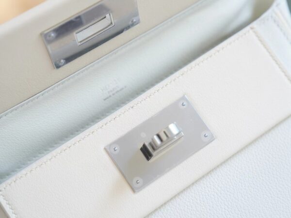 2117f3b153bd043 Discount Hermes Mini Kelly 24/24 01 Blanc & I2 Nata Evercolor Leather Silver Hardware