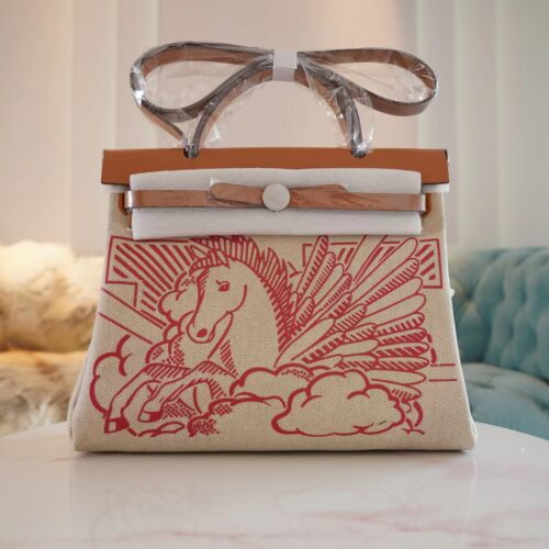 God Factory Bags Hermes Herbag 31CM Beige Canvas CK37 Gold Barenia Silver Hardware