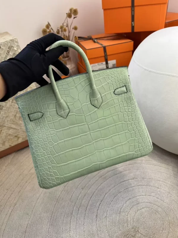 2247abe42449a05-jpg Hong Kong Hermes 6U Vert D’eau Matte Alligator Crocodile Birkin 25CM Silver Hardware