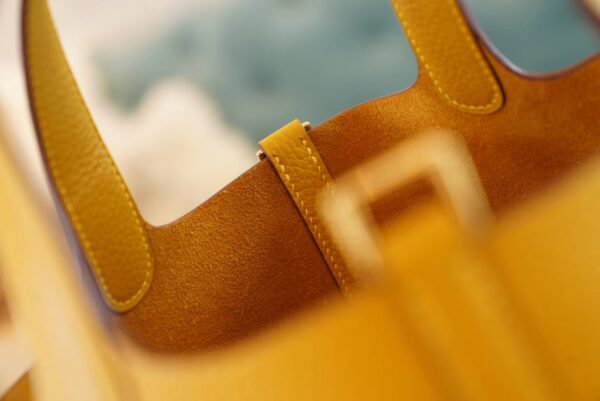 22e26be9f5caf1a God Factory Bags Factory Hermes Picotin Bag18CM 9D Amber Clemence Leather Silver Hardware