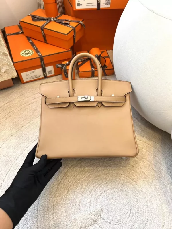 234ef26eec401bb-jpg-1 Handmade Hermes Birkin 25CM Swift Leather 0M Chai Silver Hardware