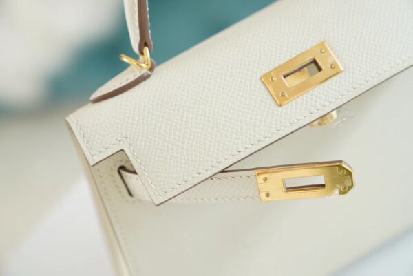 23aebfb5cecc798 God Factory Bags Hermes C10 Craie Epsom Leather Mini Kelly II 19CM Gold Hardware