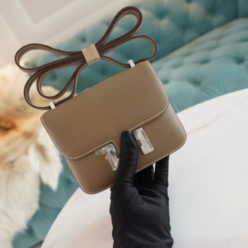 God Factory Bags Hermes C18 Gris Etoupe Epsom Leather Constance14cm Silver Hardware