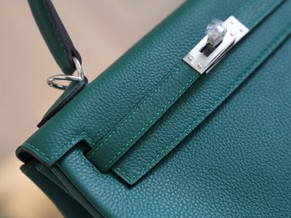 25ce90ea0854346 God Factory Bags Hermes Z6 Malachite Kelly 28CM Evercolor Leather Silver Hardware