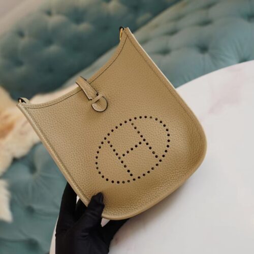 Lcmode Hermes S2 Gris Trench Clemence Leather Evelyne Mini 16CM Gold Hardware