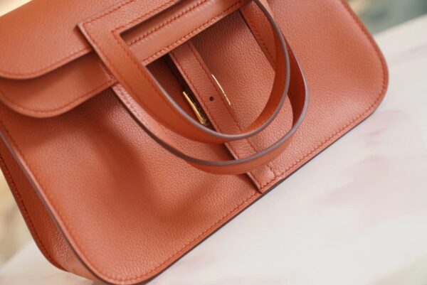 26d66cafe7f5426-1 Discount Hermes Halzan25CM 36 Brique Evercolor Leather Silver Hardware