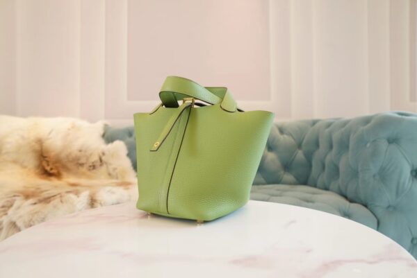 271df1cb70a42c5 Wholesale God Factory Bags Hermes Picotin18CM 3I Vert Criquet Clemence Leather Gold Hardware